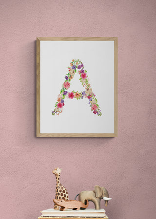 Cuadro A inicial flores - Antonia García de la Huerta