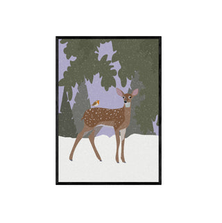Cuadro Ciervo en la Nieve - Fine Art Infantil | Artenigma