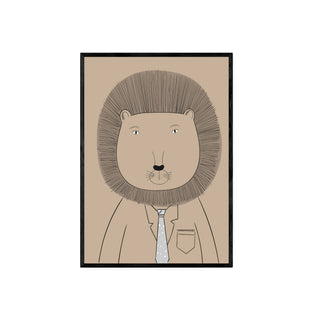 Cuadro Leon al Trabajo - Fine Art Infantil | Artenigma