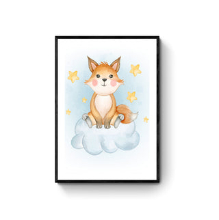 Cuadro Zorrito sobre nube