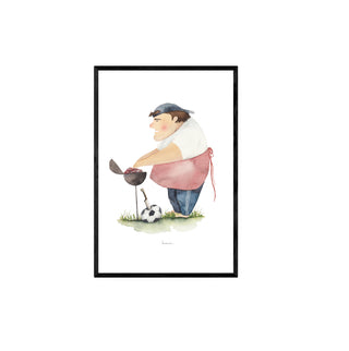 Cuadro Guatón Parrillero - Bernie - Fine Art Ilustración - Artista Chileno | Artenigma